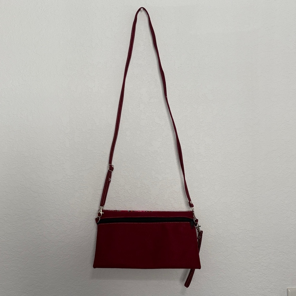 Chic Red Patterned Shoulder Purse - image 7